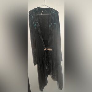 Free People Black and Blue Cardigan